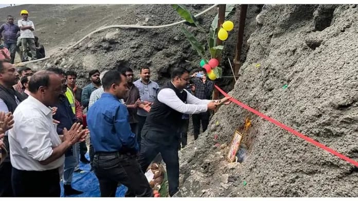 Today, work is being done on the tunnel at Tsiepama village