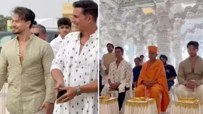 Akshay Kumar, Tiger Shroff Seek Blessings At Abu Dhabi’s BAPS Hindu Mandir Ahead Of Bade Miyan Chote Miyan Release