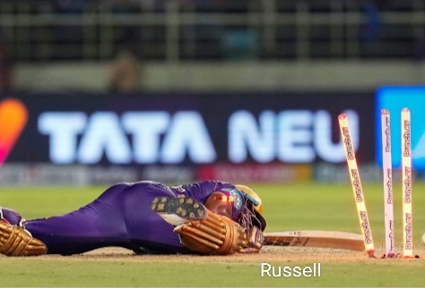 Andre Russell was bowled after not being able to handle Ishant Sharma’s yorker.