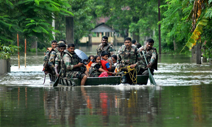 Silchar Assam University hosts relief camp for flood effected people